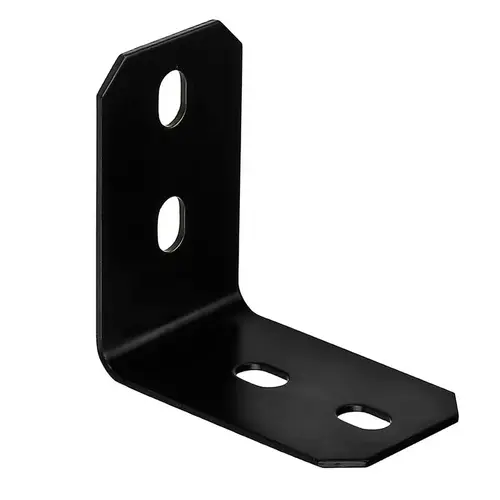 Corner Brace 4-7/8" H X 3" W X 1/8" D Black Steel Inside L Black