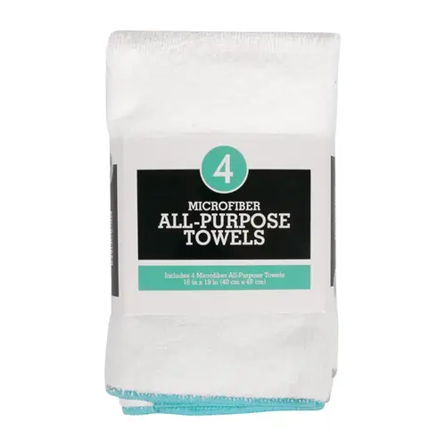 Kitchen Towel White Microfiber Solid White - pack of 6