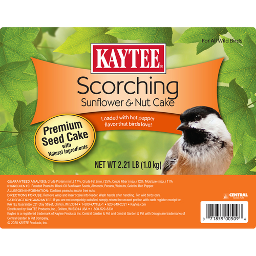 Kaytee 100542413 Seed and Nut Cake Scorching Songbird Roasted Peanuts 2.2 lb