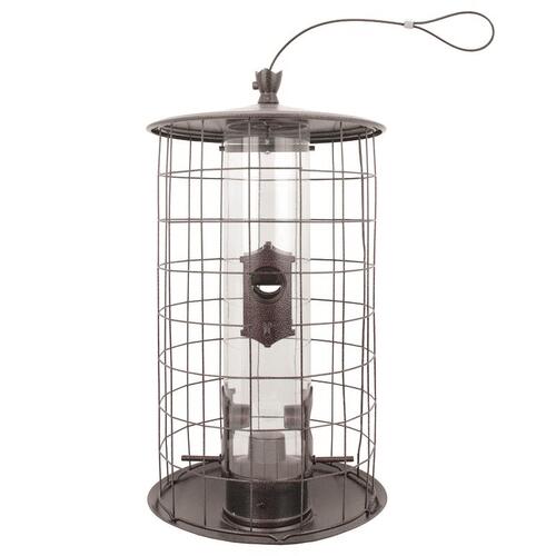Bird Feeder The Preserve Wild Bird and Finch 3 lb Metal Wire Cage 4 ports Black