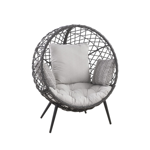 Chair Tulsa Black Steel Frame Egg White