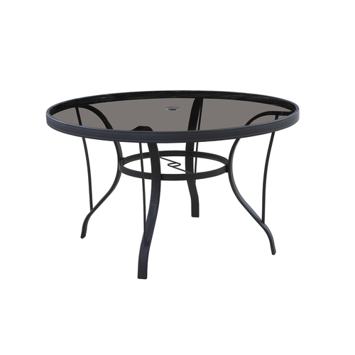 Living Accents TGS49SC Dining Table Roscoe Black Round Glass Black