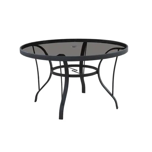 Dining Table Roscoe Black Round Glass Black