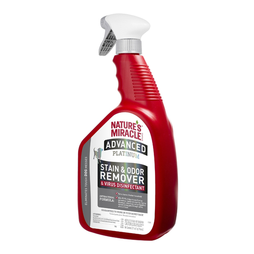 Nature's Miracle P-98180 Disinfectant/Odor/Stain Remover Advanced Platinum Dog Liquid 32 oz