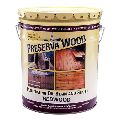 Penetrating Wood Stain/Sealer Transparent Matte Redwood Oil-Based Oil 5 gal Redwood