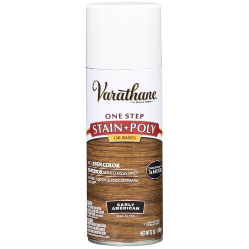 Varathane 243869 Stain and Poly Spray SemiTransparent SemiGloss Early