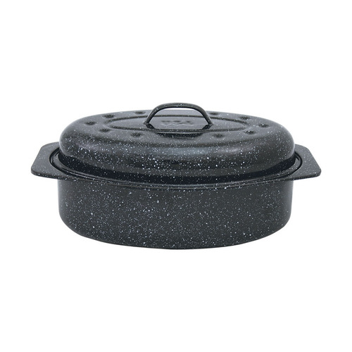Granite Ware 319799 Covered Roaster Porcelain Enamel 7 lb Black Black