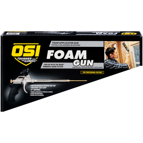 OSI 1413066 Foam Gun Quad Lightweight Metal Expanding Foam Black/Silver