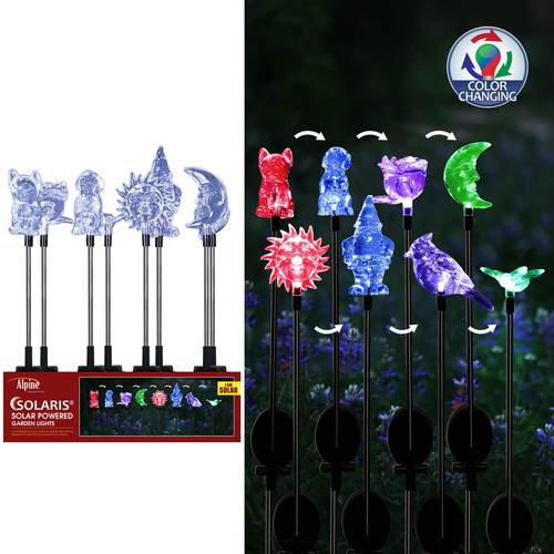 Outdoor Garden Stake Solaris Assorted Acrylic 32" H Color Changing Assorted