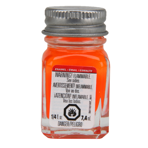 Testors 1173TT Enamel Paint Fluorescent Orange 0.25 oz Orange