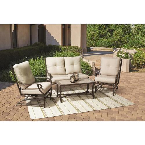 Living Accents S4V2-ACW01822 Deep Seating Set Canmore 4 pc Espresso Aluminum Sand