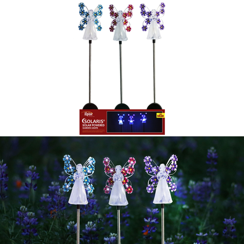 Outdoor Garden Stake Solalris Assorted Acrylic 35" H Angel Assorted