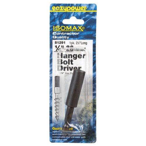 Screwdriver Bit Adapter Isomax Hex 1/4"-20 X 2-1/2" L Steel