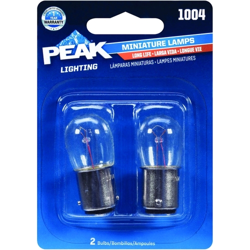 PEAK 1004LL-BPP Miniature Automotive Bulb Long Life Incandescent Courtesy/Glove/License/Trunk 1004