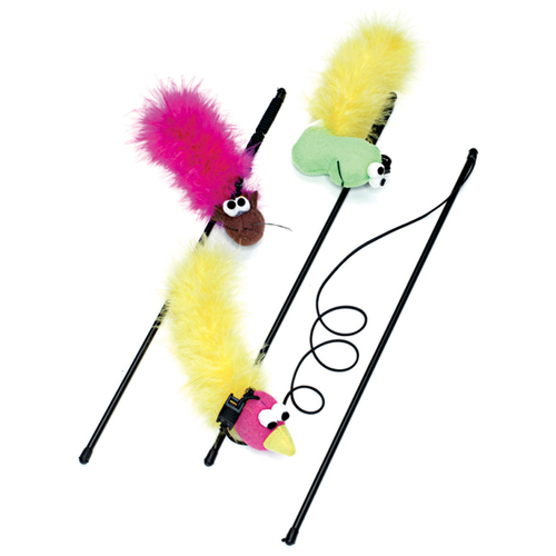 Spot 2520 Catnip Toy Assorted Boa Teaser Wand Assorted