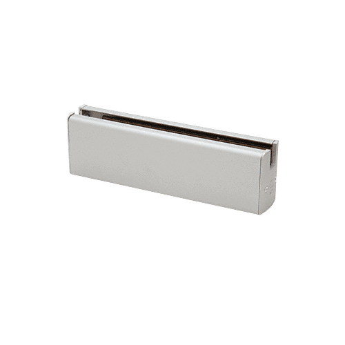 CRL DR2SSA12P Satin Anodized 1/2" Glass Low Profile Square Door Rail Without Lock - 8" Patch