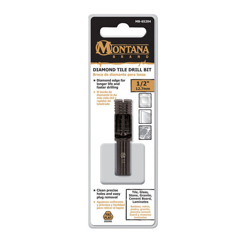 Montana Brand MB-65204 Drill Bit 1/2" Alloy Steel 3-Flat Shank Black Oxide