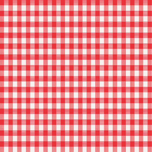 Tablecloth Red/White Checkered Vinyl Disposable 54" 54" Red/White