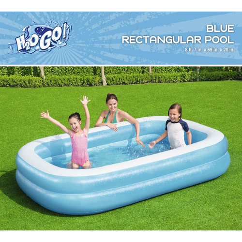 Bestway 54006E Inflatable Pool H2OGO 206 gal Rectangular 20" H X 69" W X 8.5 ft. L Blue/White