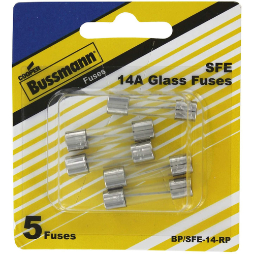 Glass Tube Fuse 14 amps SFE Clear Clear