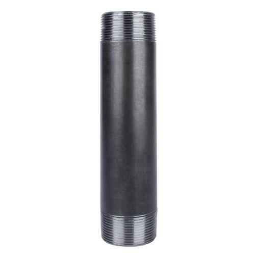 Nipple 1-1/2" MIP each X 1-1/2" D MIP Black Steel 8" L Black