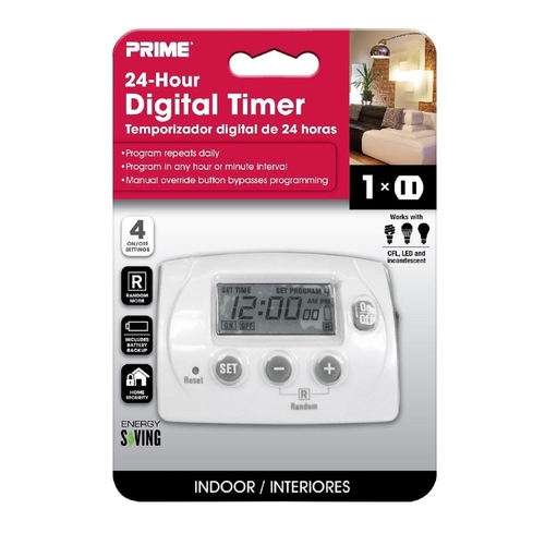 Prime TNID7111 24 Hour Digital Timer Indoor 125 V White White