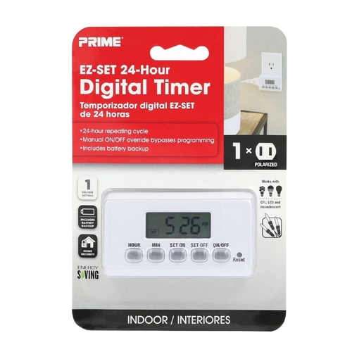 Prime TNIDEZ1 24 Hour Digital Timer Indoor 125 V White White