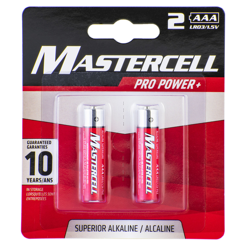 Dorcy 41-1623 Batteries Mastercell Pro Power + AAA Alkaline 2 pk Carded