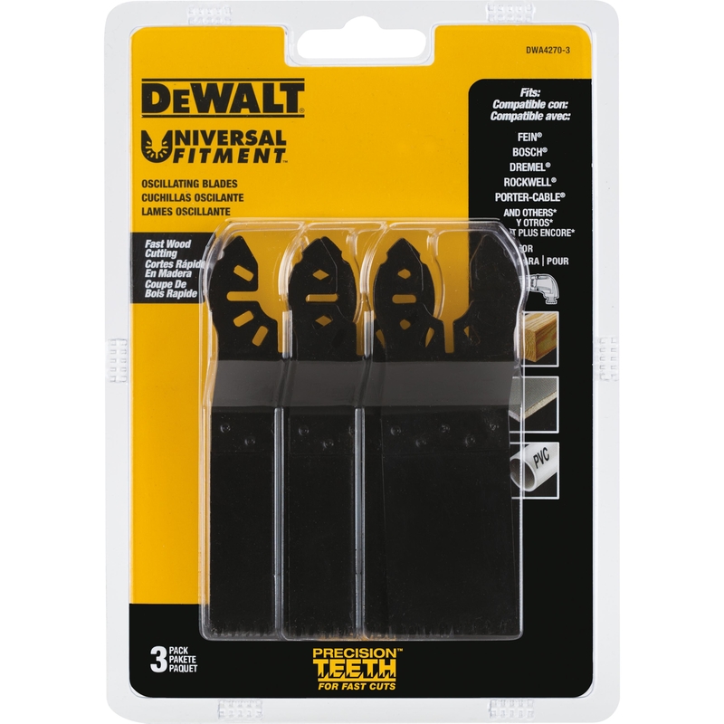 DEWALT DWA4270-3 Oscillating Blade Universal Fitment 1-1/4
