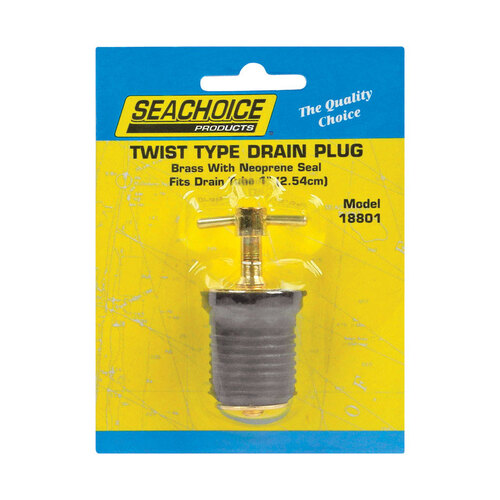 Seachoice 18801 Drain Plug Brass 6.8" L X 1" W Black