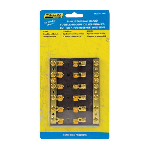 Seachoice 13441 Fuse/Terminal Block Brass