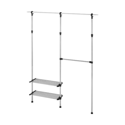 Closet Organizer 76" H X 10" W X 50" L Plastic/Steel Silver