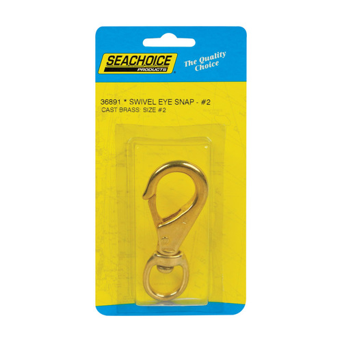 Seachoice 36891 Swivel Eye Snap Hook Chrome-Plated Brass 3-3/4" L X 3/4" W Chrome-Plated