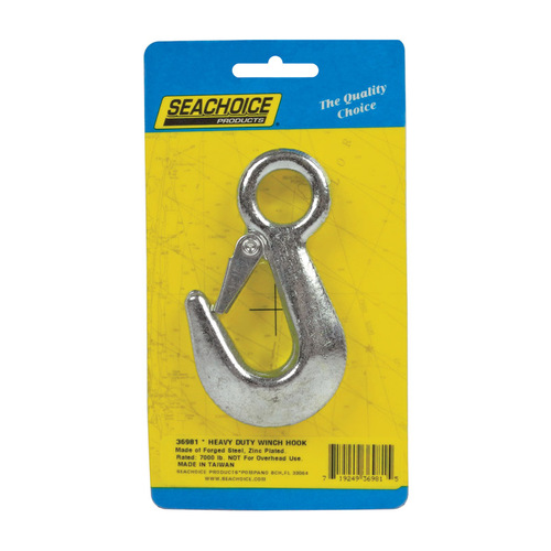 Seachoice 36981 Winch Hook Zinc-Plated Steel 3-7/8" L X 5/8" W Zinc-Plated