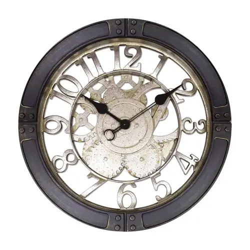 Westclox 32947 Wall Clock 16" L X 15" W Indoor Classic Analog Glass/Plastic Black/Silver Black/Silver