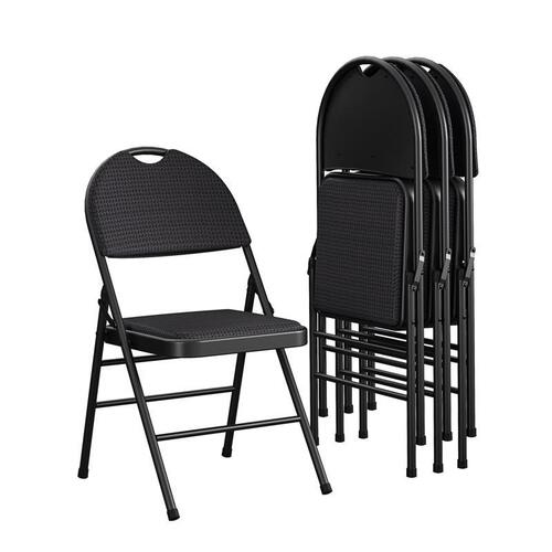 Cosco 37-976-TMS4E Folding Chair Black Fabric XL Black