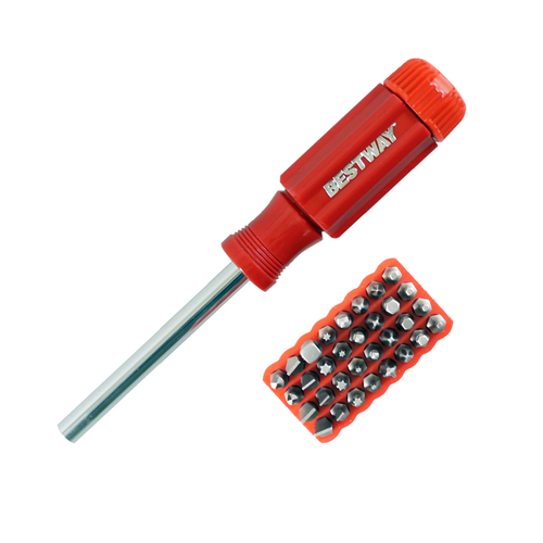 Best Way Tools 63540 Multi-Bit Screwdriver Set  Red