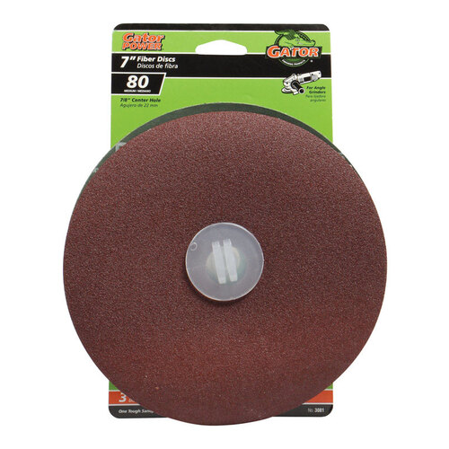 Fiber Disc 7" Aluminum Oxide Center Mount 80 Grit Coarse