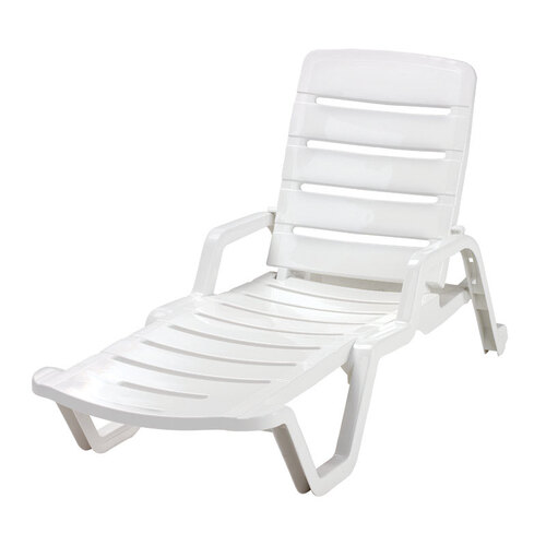 Adams 8010-48-3700 Chaise Lounge White Polypropylene Frame