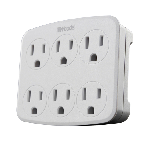Southwire 41196 Wall Tap Woods 6 outlets White White