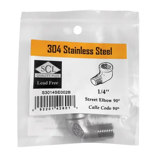 Street Elbow 1/4" FPT T X 1/4" D FPT Stainless Steel