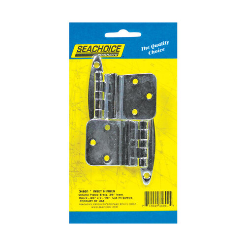 Seachoice 34601 Inset Hinges Chrome-Plated Brass 2-3/4" L X 2-1/8" W Chrome-Plated