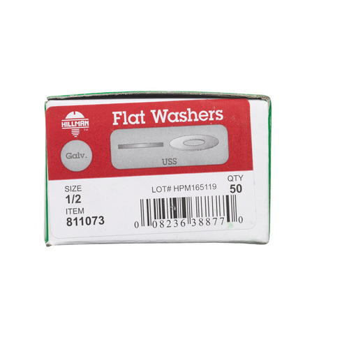 USS Flat Washer Galvanized Steel 1/2" Galvanized