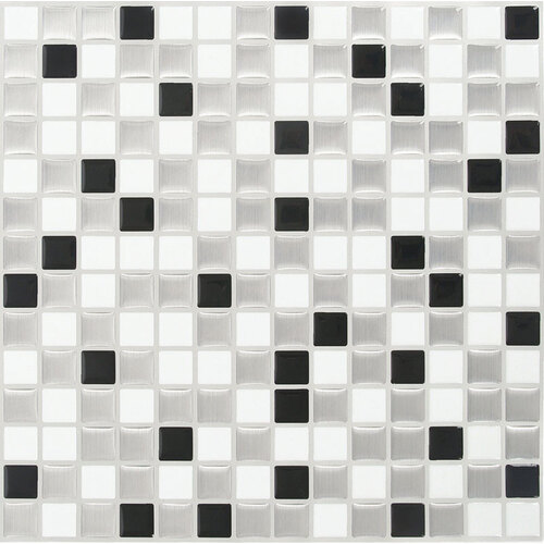 Peel and Impress 24090 Adhesive Wall Tile 10" W X 10" L Multiple Finish (Mosaic) Vinyl 4 pc Multiple Finish (Mosaic)