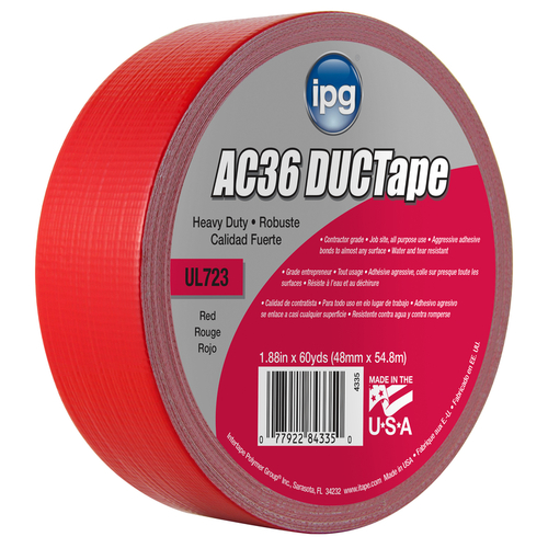 IPG 4335 RED Duct Tape 1.88" W X 60 yd L Red Red