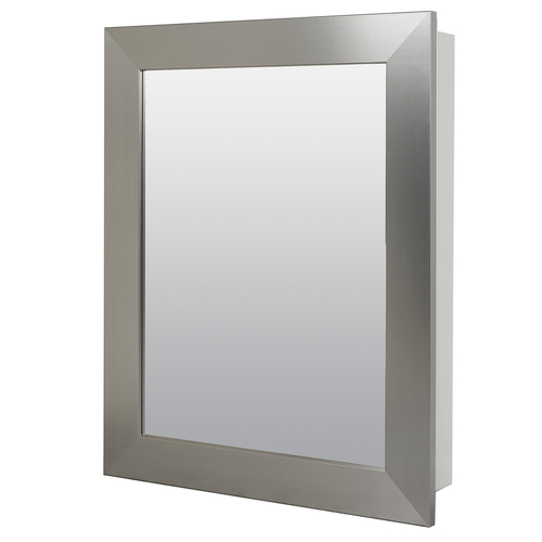 Medicine Cabinet/Mirror 30.5" H X 24.5" W X 5.25" D Rectangle Brushed Metallic