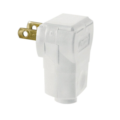 Leviton 101AN-00W Plug Commercial and Residential Plastic Straight Blade 1-15P 20-16 AWG 2 Pole 2 Wire White