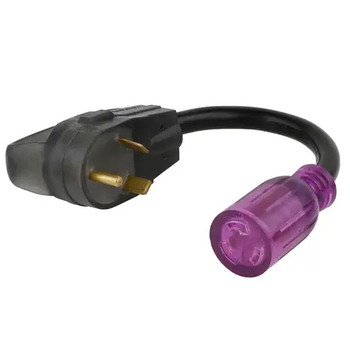 Adapter Cord Color Connect 12/3 SJTW 125 V 12" L Black