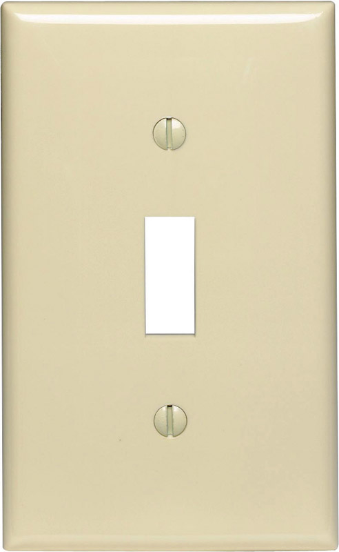 Leviton 00PJ1-00I Wall Plate Ivory 1 gang Nylon Toggle Ivory