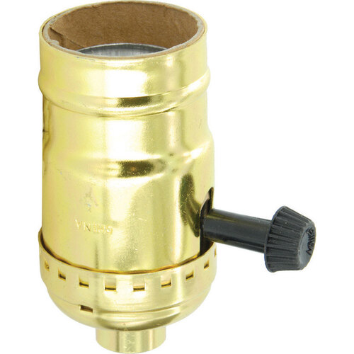 Leviton 070700PG Turn Knob Socket Metal Incandescent Medium Base Polished